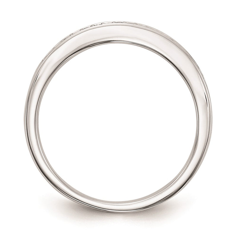 14k White Gold Real Diamond Set of 2 Wedding Band
