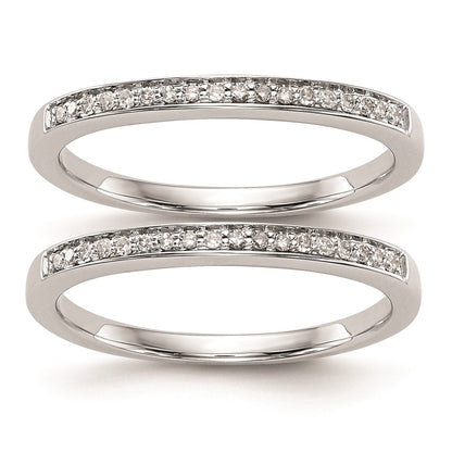 0.16ct. CZ Solid Real 14k White Gold Set of 2 Wedding Wedding Band Ring