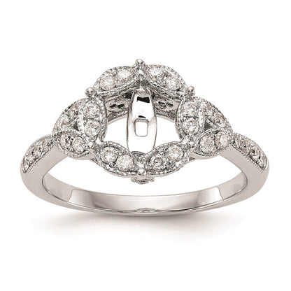 0.40ct. CZ Solid Real 14K White Gold Peg Set Round Halo Engagement Ring