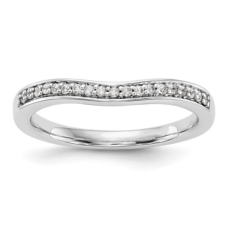 14k White Gold Real Diamond Wedding Band