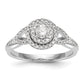 3/4 Ct. Natural Round Diamond Halo Engagement Bridal Ring 14K White  Gold