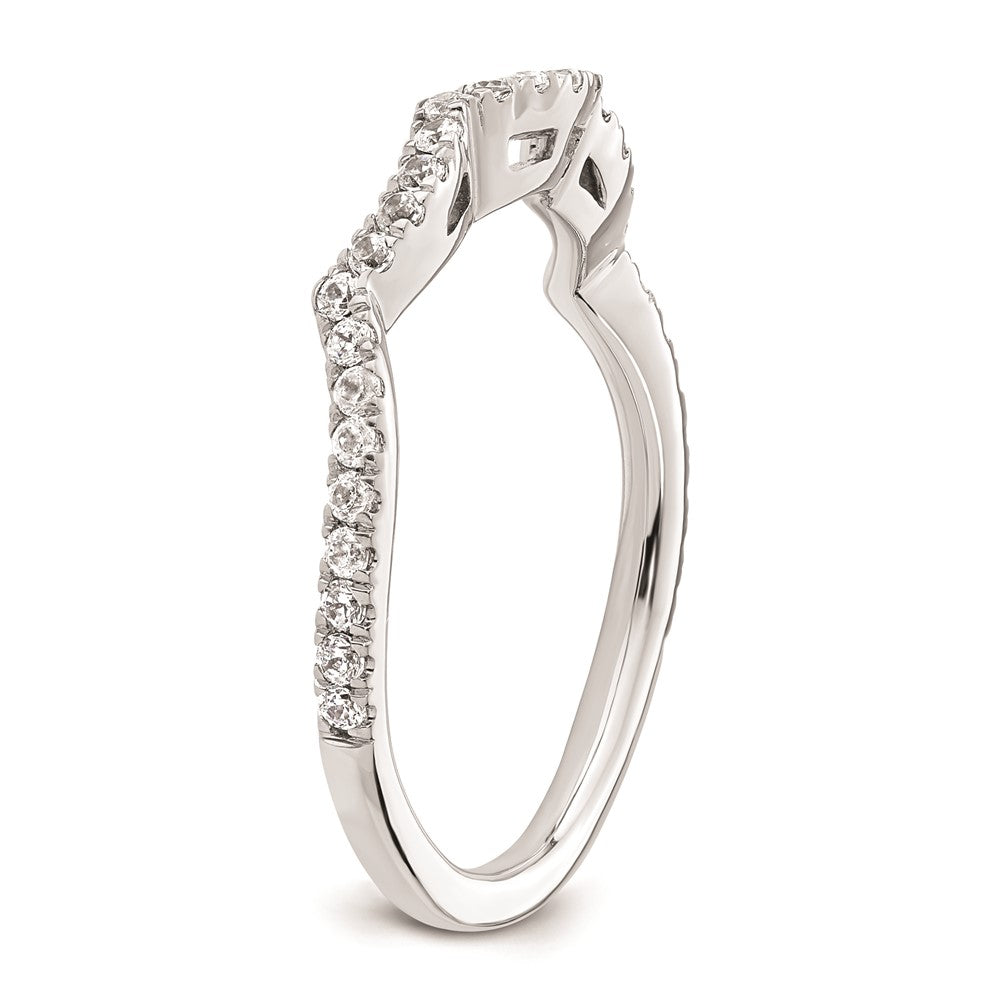 0.23ct. CZ Solid Real 14k White Gold Wedding Wedding Band Ring