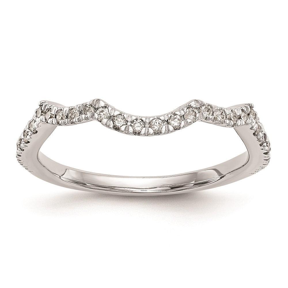 14k White Gold Real Diamond Wedding Band