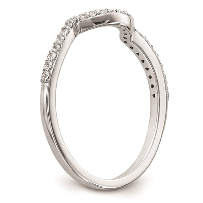 0.14ct. CZ Solid Real 14k White Gold Wedding Wedding Band Ring