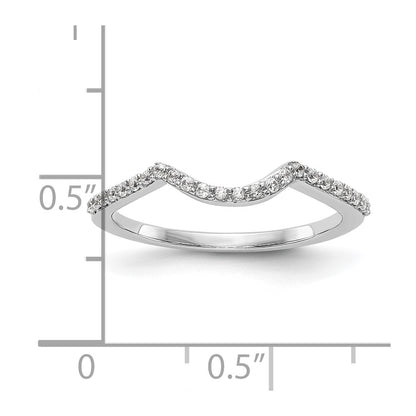 0.14ct. CZ Solid Real 14k White Gold Wedding Wedding Band Ring