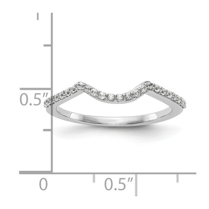 0.14ct. CZ Solid Real 14k White Gold Wedding Wedding Band Ring