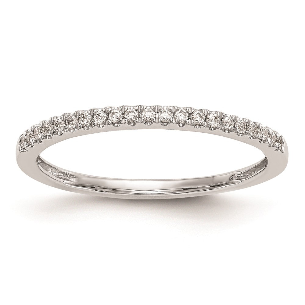 0.10ct. CZ Solid Real 14K White Gold Wedding Wedding Band Ring