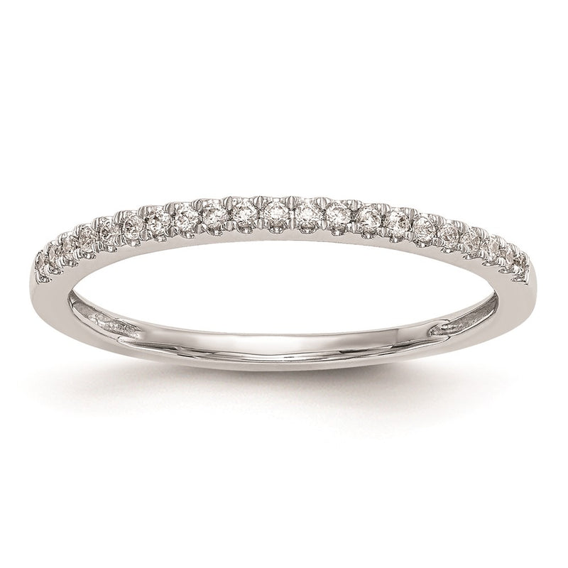 14K White Gold Real Diamond Wedding Band
