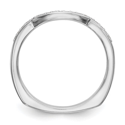 0.12ct. CZ Solid Real 14K White Gold Wedding Wedding Band Ring