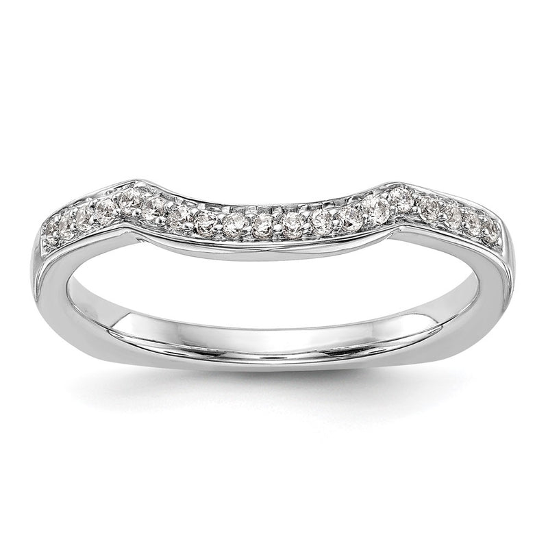 14K White Gold Real Diamond Wedding Band