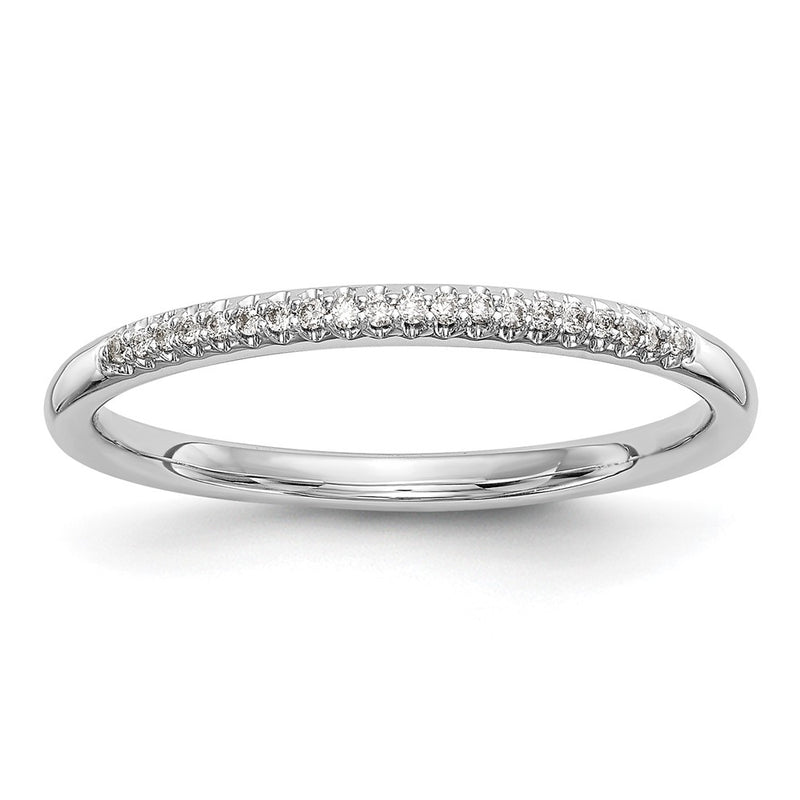 14K White Gold Real Diamond Wedding Band