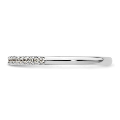 14K White Gold Real Diamond Wedding Band