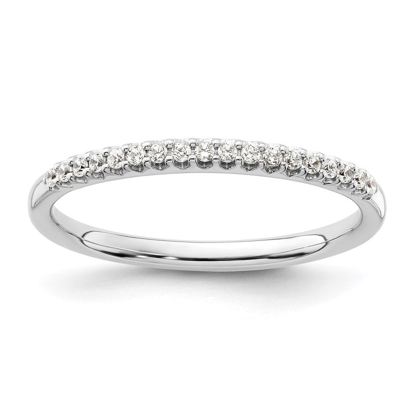 14K White Gold Real Diamond Wedding Band