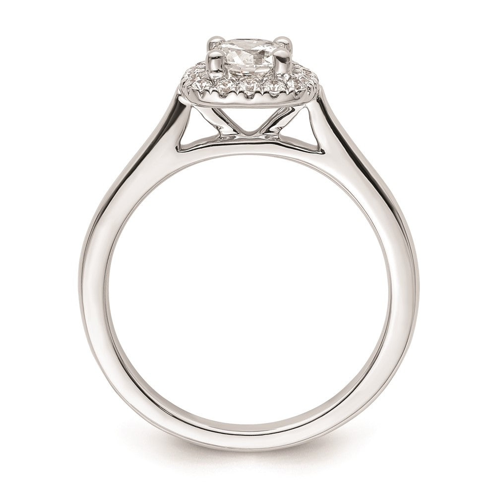 0.50ct. CZ Solid Real 14K White Gold Princess Cushion Halo Engagement Ring