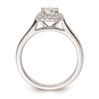 0.50ct. CZ Solid Real 14K White Gold Princess Cushion Halo Engagement Ring