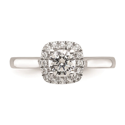 0.50ct. CZ Solid Real 14K White Gold Princess Cushion Halo Engagement Ring
