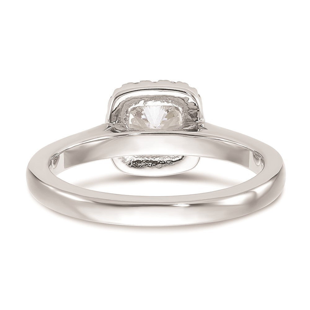 0.50ct. CZ Solid Real 14K White Gold Princess Cushion Halo Engagement Ring