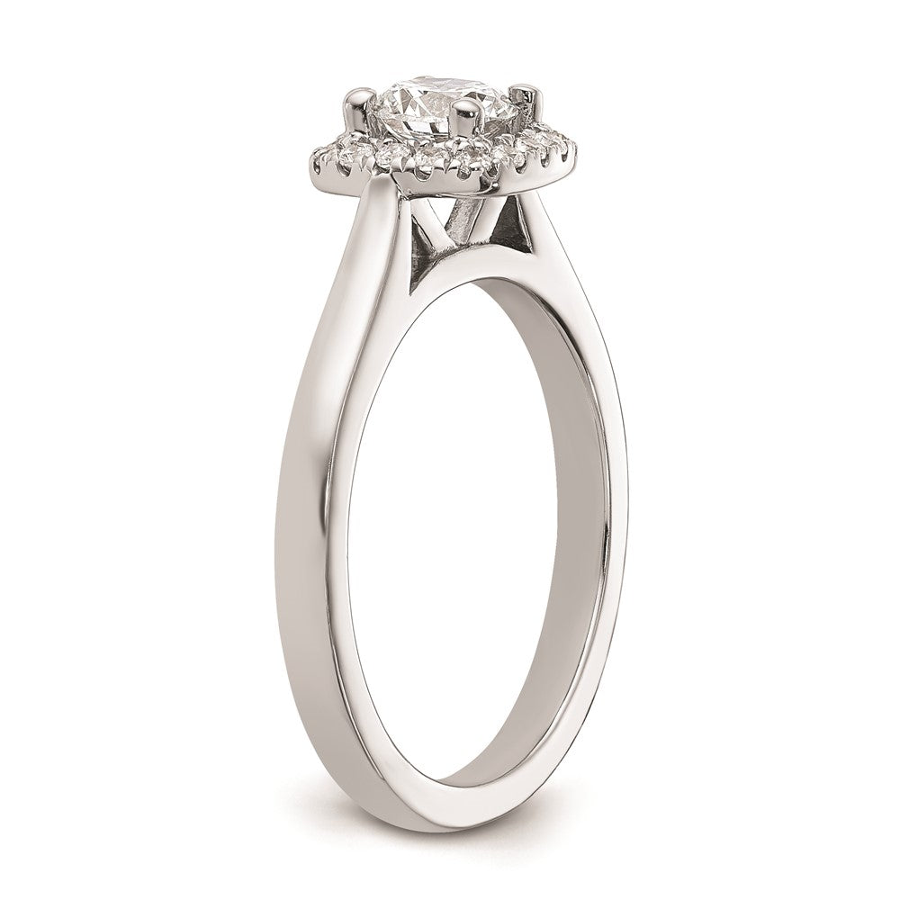 0.50ct. CZ Solid Real 14K White Gold Princess Cushion Halo Engagement Ring