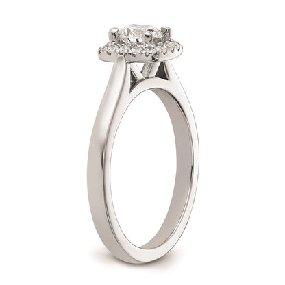 0.50ct. CZ Solid Real 14K White Gold Princess Cushion Halo Engagement Ring