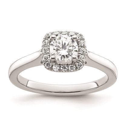 0.50ct. CZ Solid Real 14K White Gold Princess Cushion Halo Engagement Ring