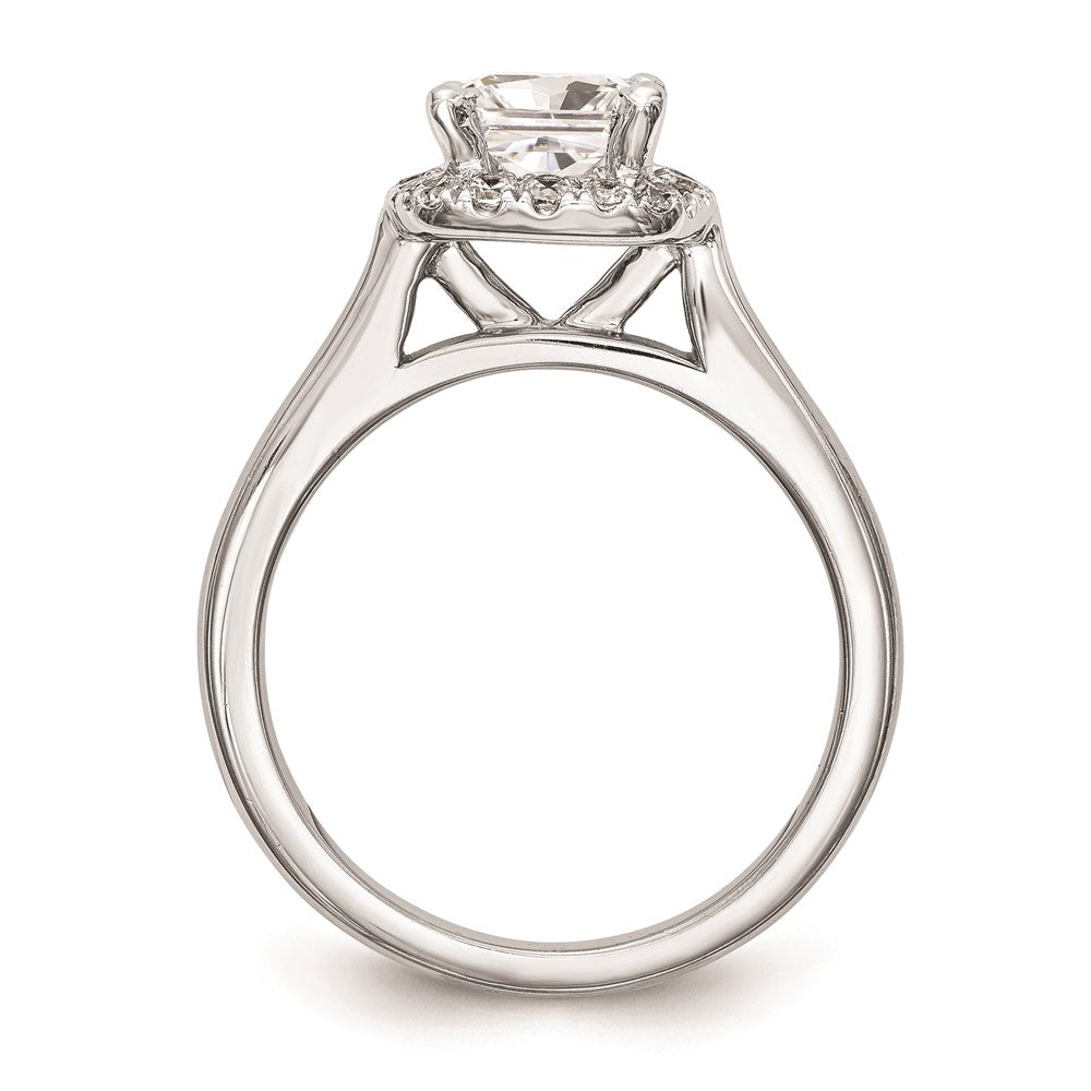 1.00ct. CZ Solid Real 14K White Gold Princess Cushion Halo Engagement Ring