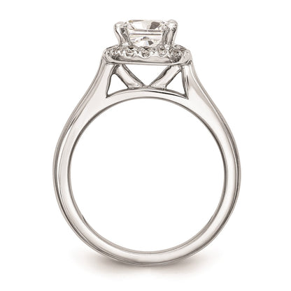 1.00ct. CZ Solid Real 14K White Gold Princess Cushion Halo Engagement Ring