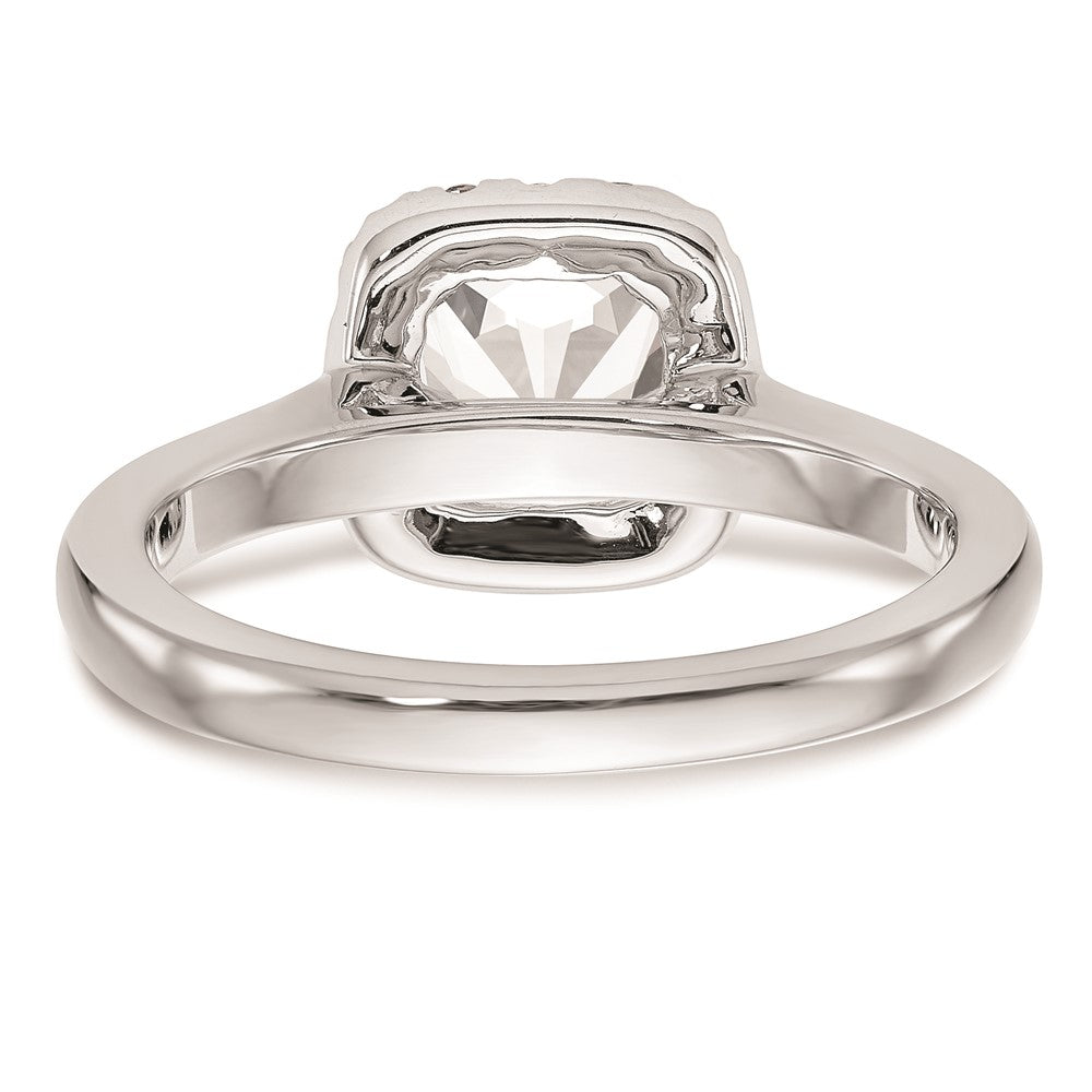 1.00ct. CZ Solid Real 14K White Gold Princess Cushion Halo Engagement Ring