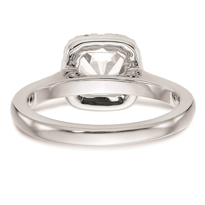 1.00ct. CZ Solid Real 14K White Gold Princess Cushion Halo Engagement Ring