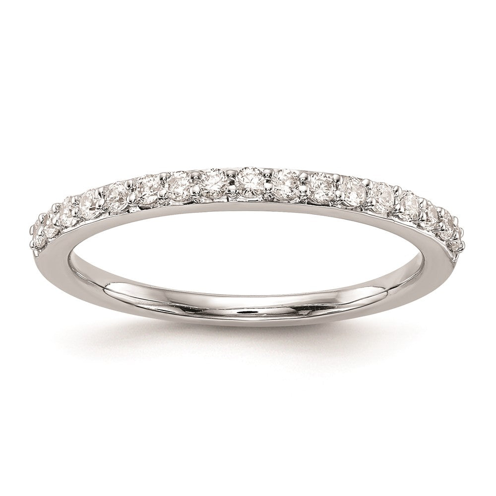 14K White Gold Real Diamond Wedding Band