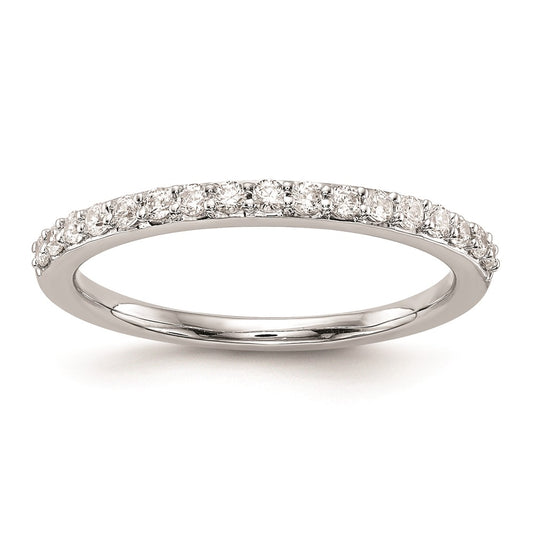 14K White Gold Real Diamond Wedding Band