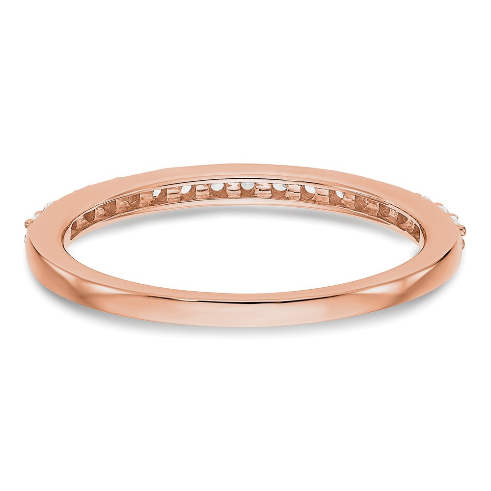 0.25ct. CZ Solid Real 14K Rose Gold Wedding Wedding Band Ring