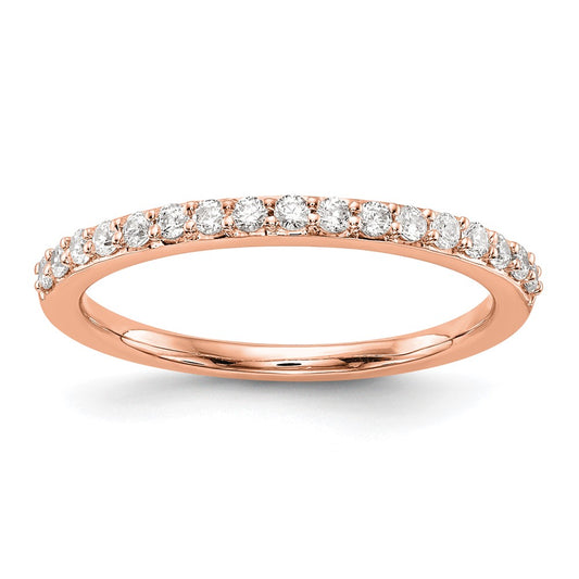 0.25ct. CZ Solid Real 14K Rose Gold Wedding Wedding Band Ring