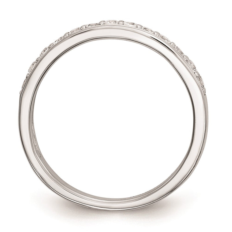 14K White Gold Real Diamond Wedding Band