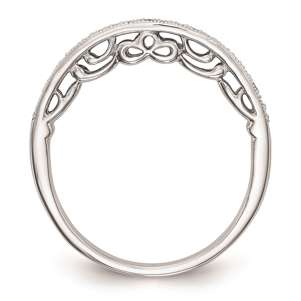 14K White Gold Round Real Diamond Wedding Band