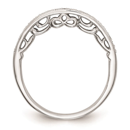 14K White Gold Round Real Diamond Wedding Band