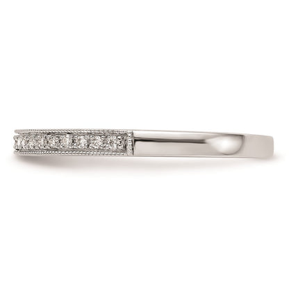 14K White Gold Round Real Diamond Wedding Band