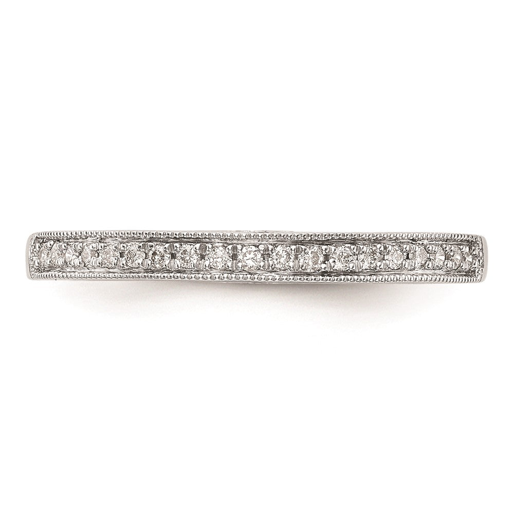 14K White Gold Round Real Diamond Wedding Band
