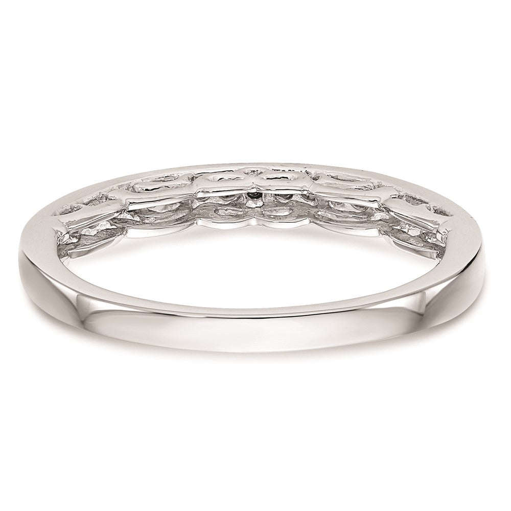 14K White Gold Round Real Diamond Wedding Band