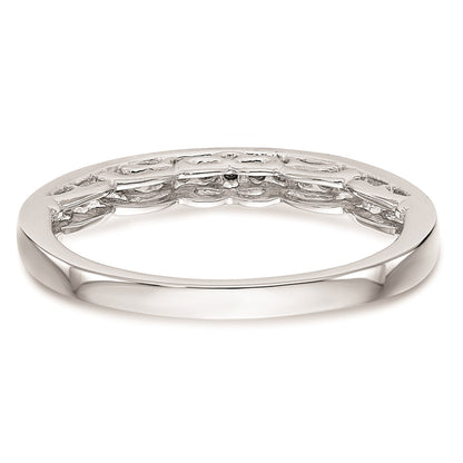14K White Gold Round Real Diamond Wedding Band