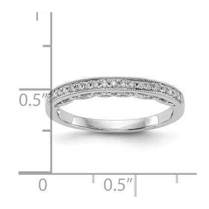 14K White Gold Round Real Diamond Wedding Band