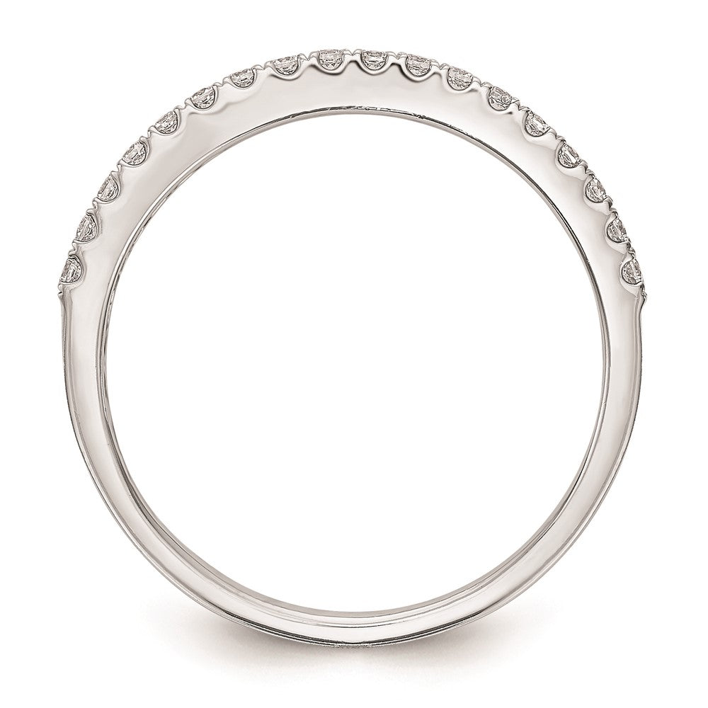0.18ct. CZ Solid Real 14K White Gold Round Wedding Wedding Band Ring