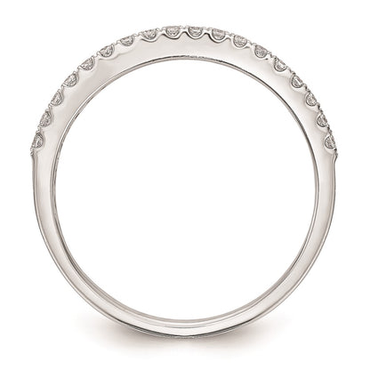 0.18ct. CZ Solid Real 14K White Gold Round Wedding Wedding Band Ring