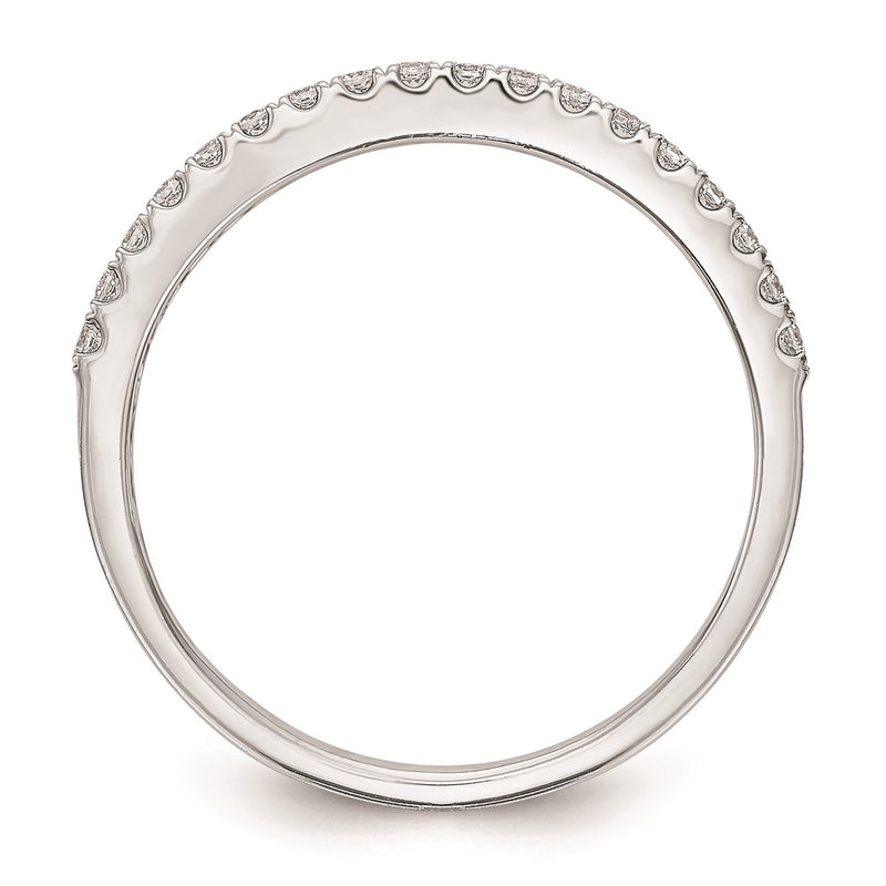 14K White Gold Round Real Diamond Wedding Band