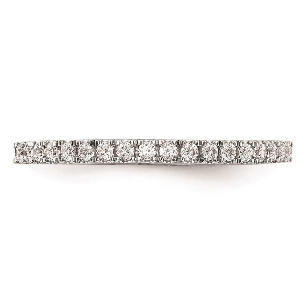 0.18ct. CZ Solid Real 14K White Gold Round Wedding Wedding Band Ring