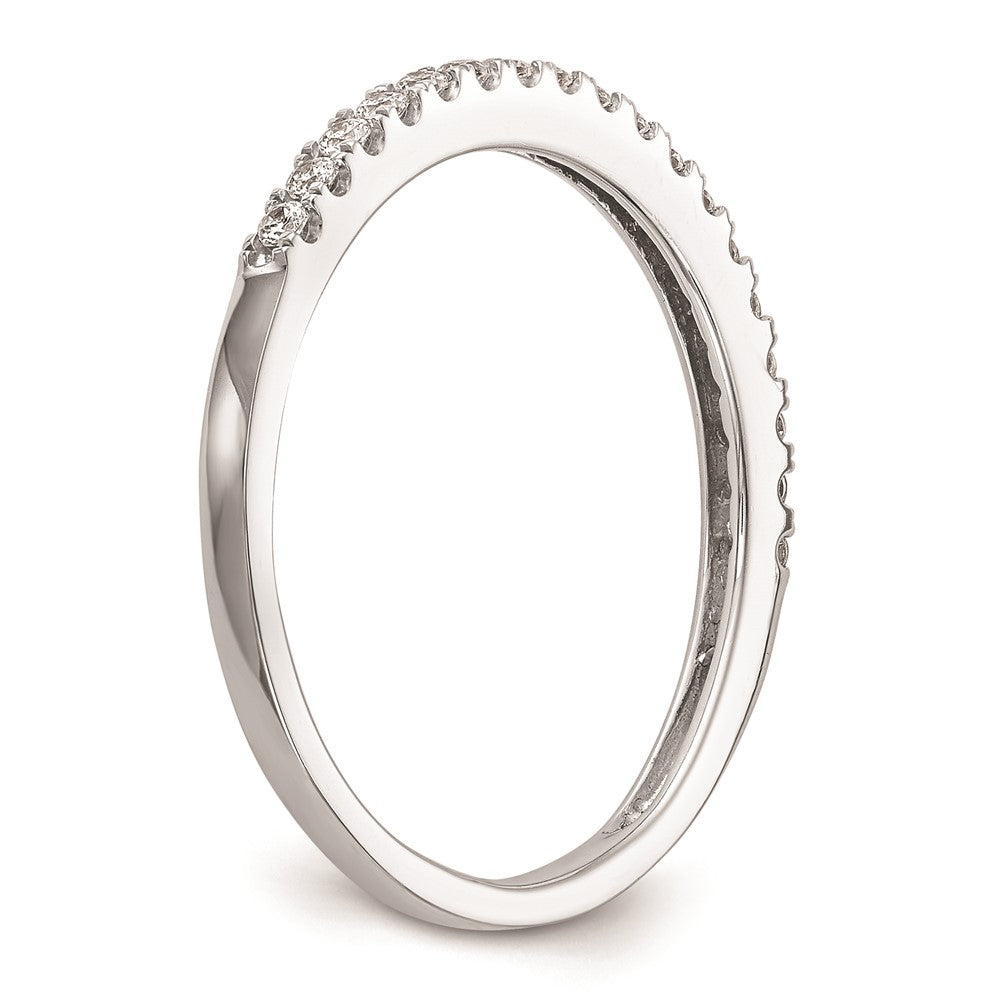 0.18ct. CZ Solid Real 14K White Gold Round Wedding Wedding Band Ring