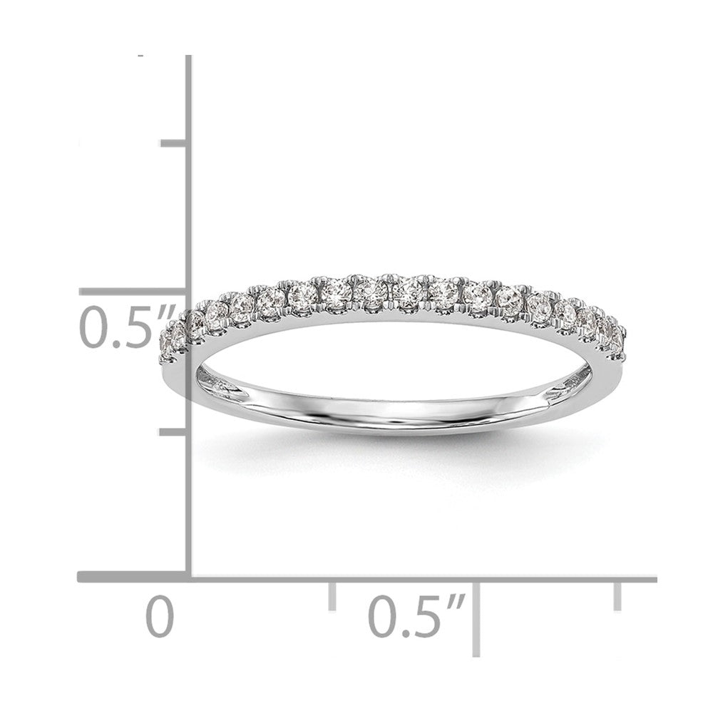 0.18ct. CZ Solid Real 14K White Gold Round Wedding Wedding Band Ring