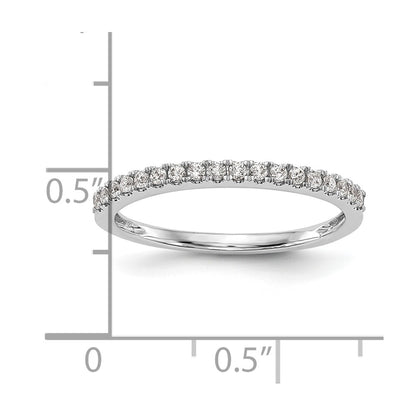 0.18ct. CZ Solid Real 14K White Gold Round Wedding Wedding Band Ring