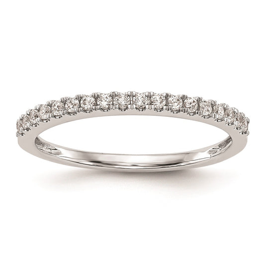 0.18ct. CZ Solid Real 14K White Gold Round Wedding Wedding Band Ring