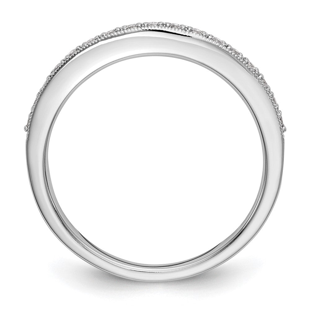 14k White Gold Round Real Diamond Set of 2 Wedding Band