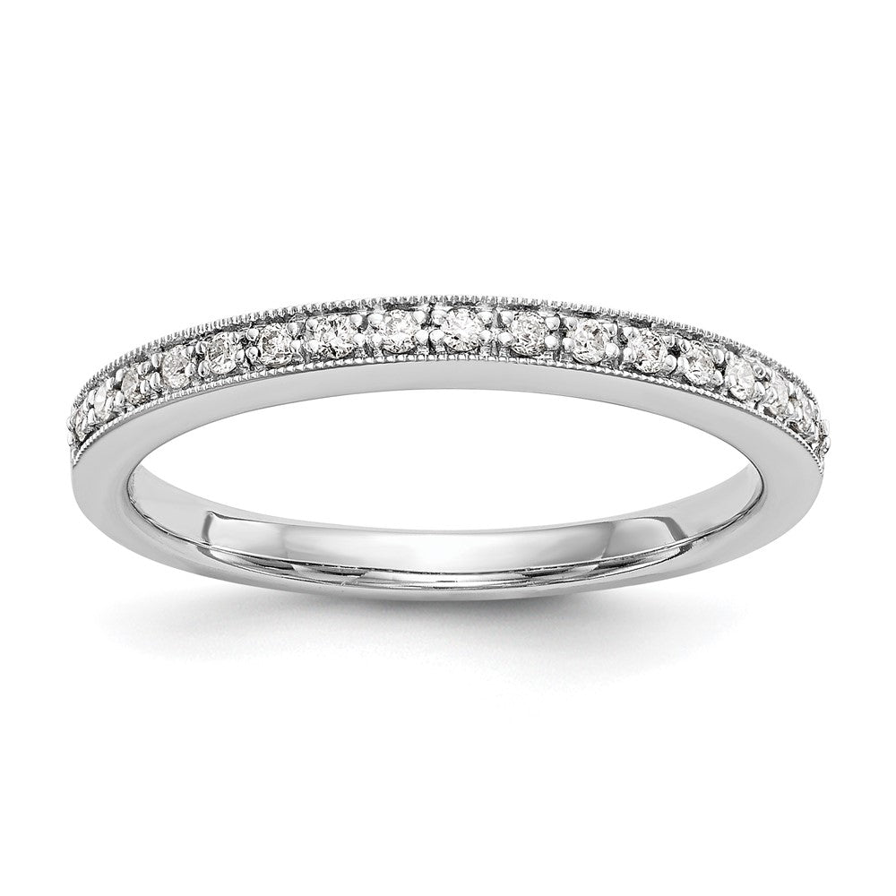 14k White Gold Round Real Diamond Set of 2 Wedding Band